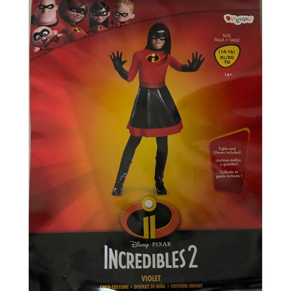 Incredibles 2 Violet Costume Youth Girls XL 14-16 Halloween Cosplay Disney Pixar